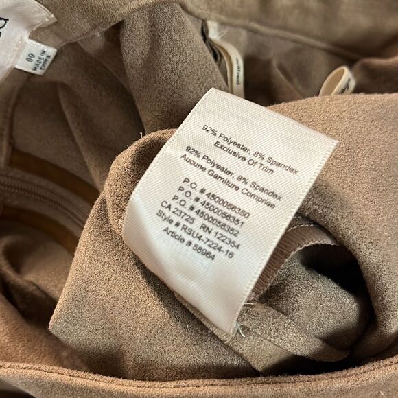 Aritzia Wilfred Lis Vegan Pencil Sued Tan Skirt Size 00 - Picture 6 of 6